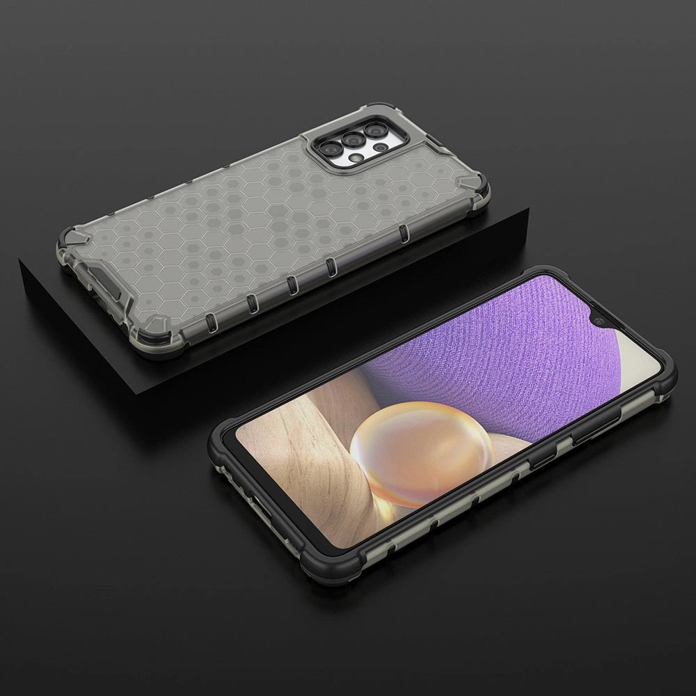 Honeycomb case armored cover with a gel frame for Samsung Galaxy A03s (166.5) black_2