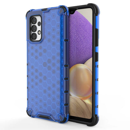Honeycomb case armored cover with a gel frame for Samsung Galaxy A03s (166.5) blue_0