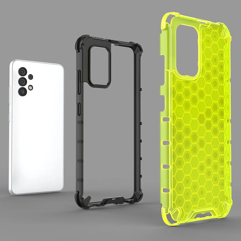 Honeycomb case armored cover with a gel frame for Samsung Galaxy A03s (166.5) blue_7