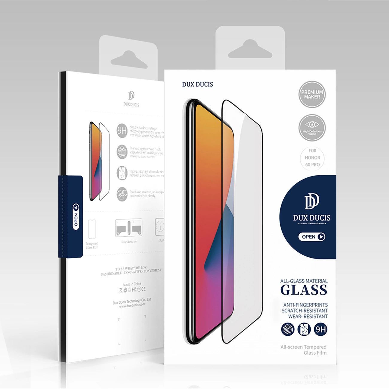 Dux Ducis Curved Glass Tempered glass for Honor 60 Pro with a black frame_6