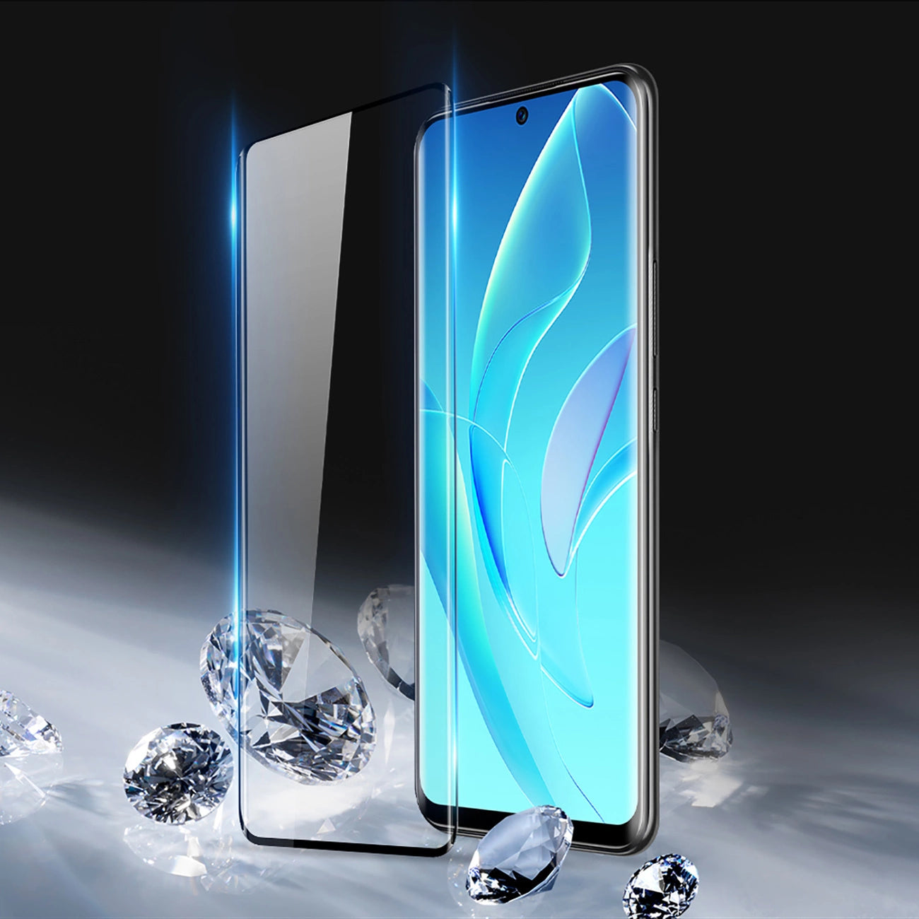Dux Ducis Curved Glass Tempered glass for Honor 60 Pro with a black frame_2