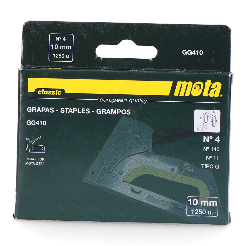 Agrafos nÂº 4 de 10mm 1000 unid. espessura 1,2mm gg410 mota_0