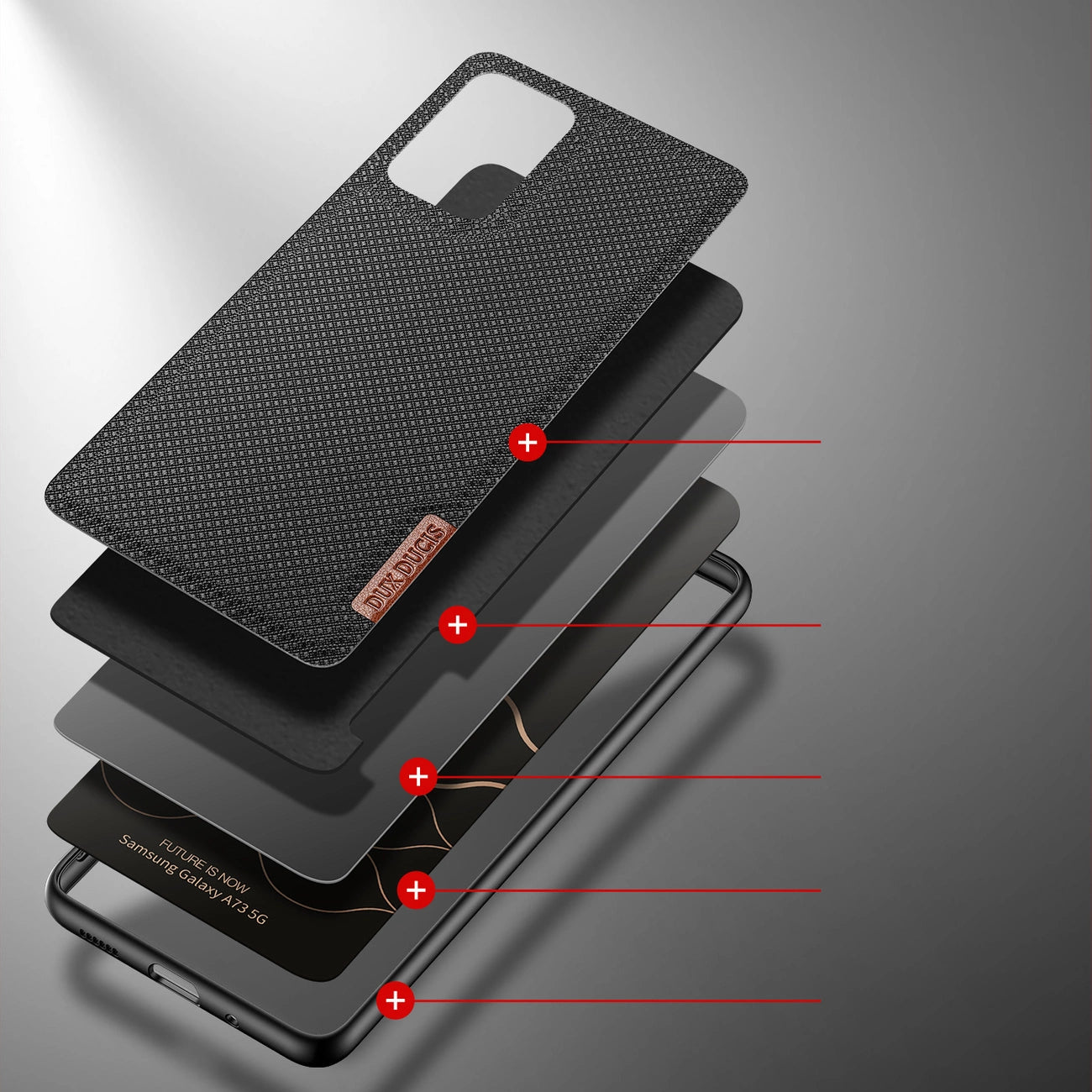 Dux Ducis Fino case cover, nylon material Samsung Galaxy A73 black_2