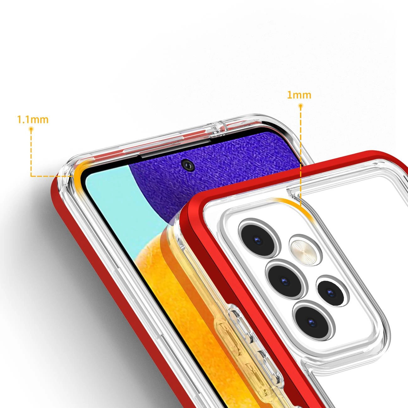 Clear 3in1 Case for Samsung Galaxy A33 5G Frame Gel Cover Red_3