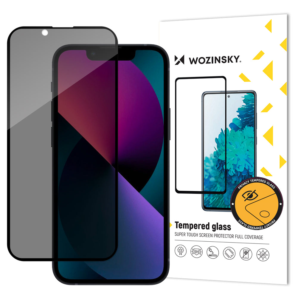 Wozinsky Privacy Glass tempered glass for iPhone 17e / 16e / 14 / 13 / 13 Pro with Anti Spy privacy filter_0