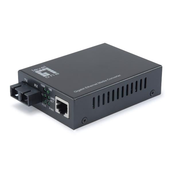 LEVELONE GVT-2002 - MEDIA CONVERTER GIGABIT da RJ45 a SC, fibra monomodale, 1310nm, 20 km_0