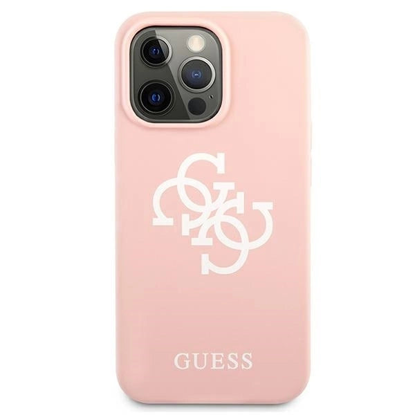Guess GUHCP13LLS4GWPI iPhone 13 Pro / 13 6.1" pink/pink hard case Silicone 4G Logo_2
