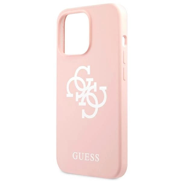 Guess GUHCP13LLS4GWPI iPhone 13 Pro / 13 6.1" pink/pink hard case Silicone 4G Logo_5