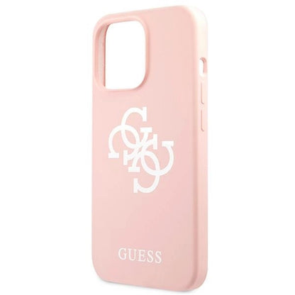 Guess GUHCP13LLS4GWPI iPhone 13 Pro / 13 6.1" pink/pink hard case Silicone 4G Logo_5