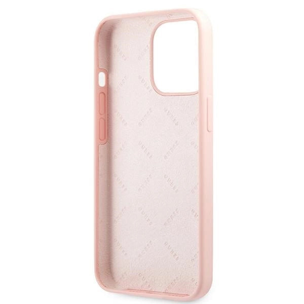 Guess GUHCP13LLS4GWPI iPhone 13 Pro / 13 6.1" pink/pink hard case Silicone 4G Logo_6