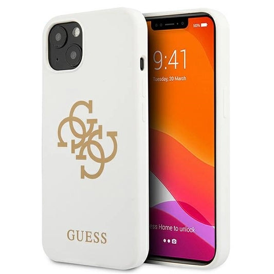 Guess GUHCP13SLS4GGWH iPhone 13 mini 5.4&quot; white/white hard case Silicone 4G Logo_0