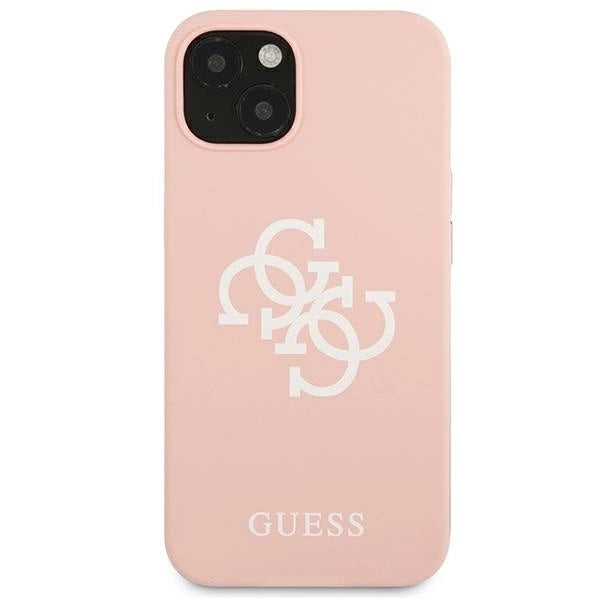 Guess GUHCP13SLS4GWPI iPhone 13 mini 5.4" pink/pink hard case Silicone 4G Logo_2
