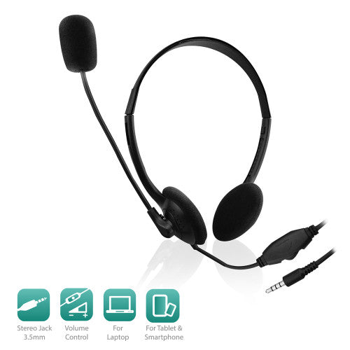 Ewent EW3567 auricular y casco Auriculares Alámbrico Diadema Llamadas/Música Negro_4