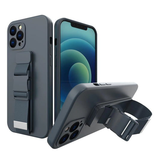 Rope Case Silicone Cover with Lanyard Purse Lanyard Strap for Xiaomi Redmi Note 11 Pro Navy Blue_0