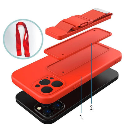 Rope Case Silicone Lanyard Cover Purse Lanyard Strap For Samsung Galaxy S22 Ultra Pink_5