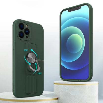 Ring Case silicone case with a finger grip and base for Samsung Galaxy S21 FE blue_1