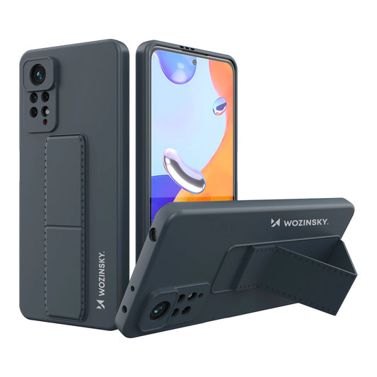 Wozinsky Kickstand Case Silicone Stand Cover for Xiaomi Redmi Note 11 Pro navy blue_0