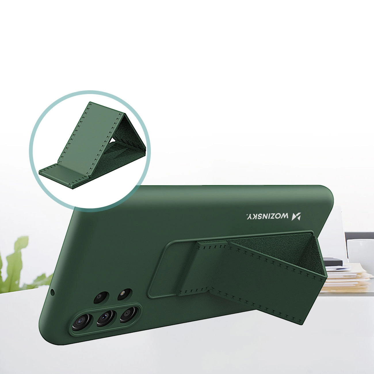 Wozinsky Kickstand Case Silicone Stand Cover for Xiaomi Redmi Note 11 Pro red_4