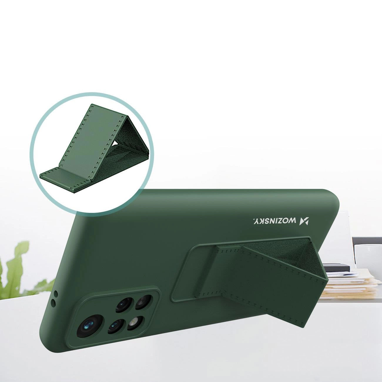 Wozinsky Kickstand Case silicone stand cover for Xiaomi Redmi 10 navy blue_4