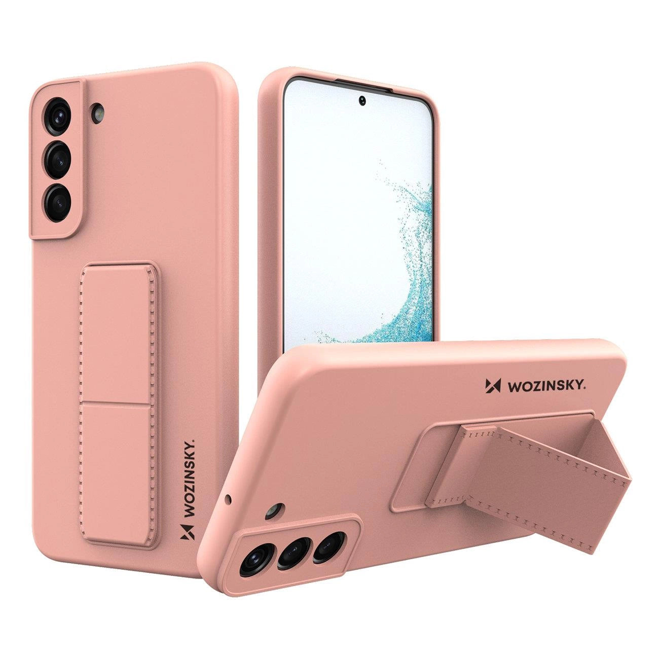 Wozinsky Kickstand Case Silicone Stand Cover for Samsung Galaxy S22 + Pink_0