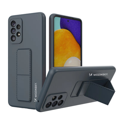 Wozinsky Kickstand Case silicone stand cover for Samsung Galaxy A73 navy blue_0