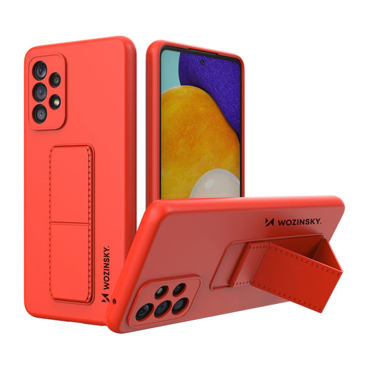 Wozinsky Kickstand Case silicone stand cover for Samsung Galaxy A73 red_0