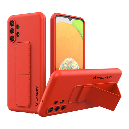 Wozinsky Kickstand Case Silicone Stand Cover for Samsung Galaxy A13 5G Red_0