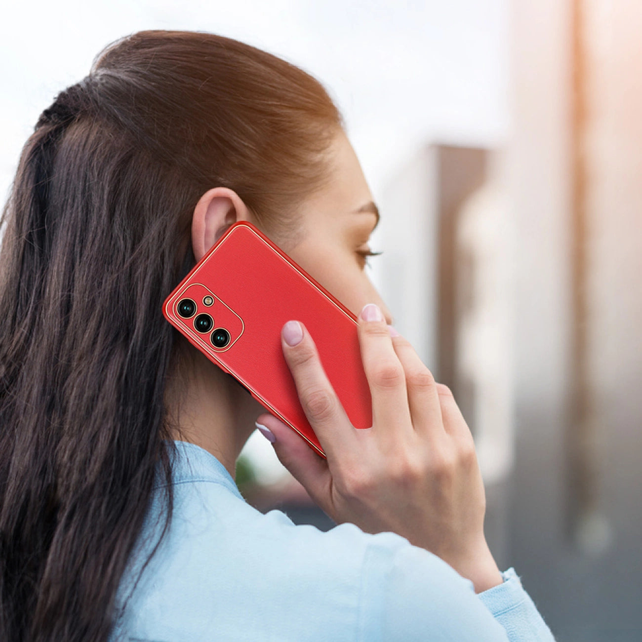 Dux Ducis Yolo elegant cover made of ecological leather for Samsung Galaxy A13 5G red_11
