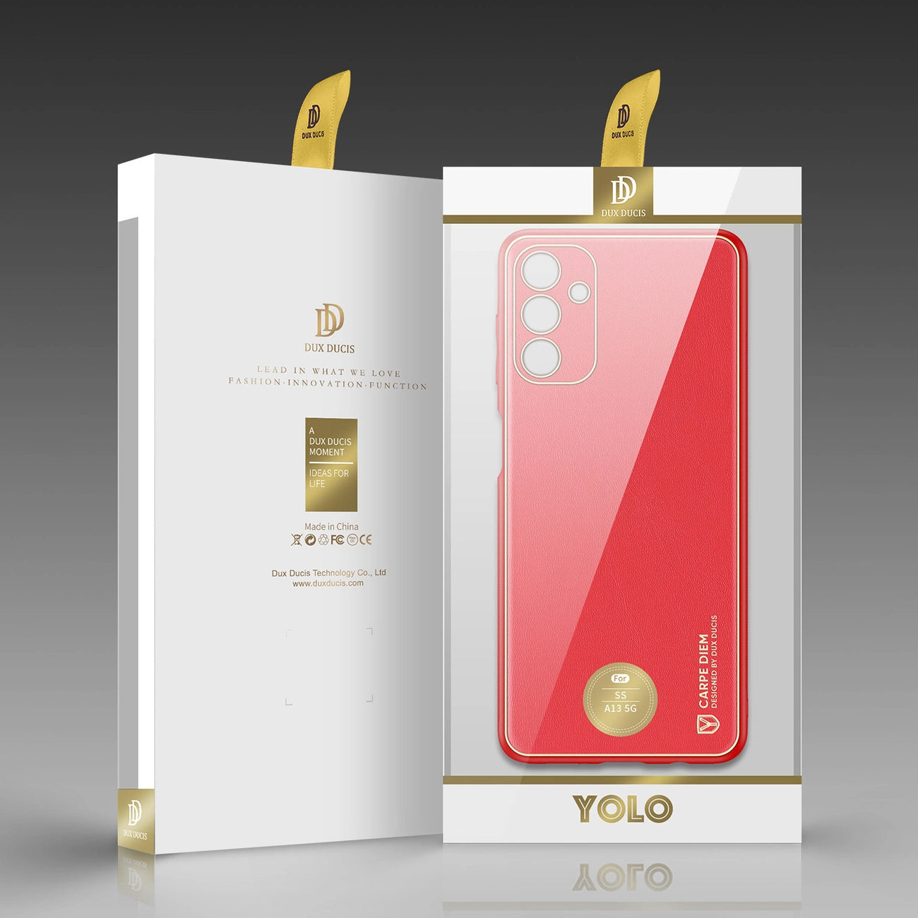 Dux Ducis Yolo elegant cover made of ecological leather for Samsung Galaxy A13 5G red_4