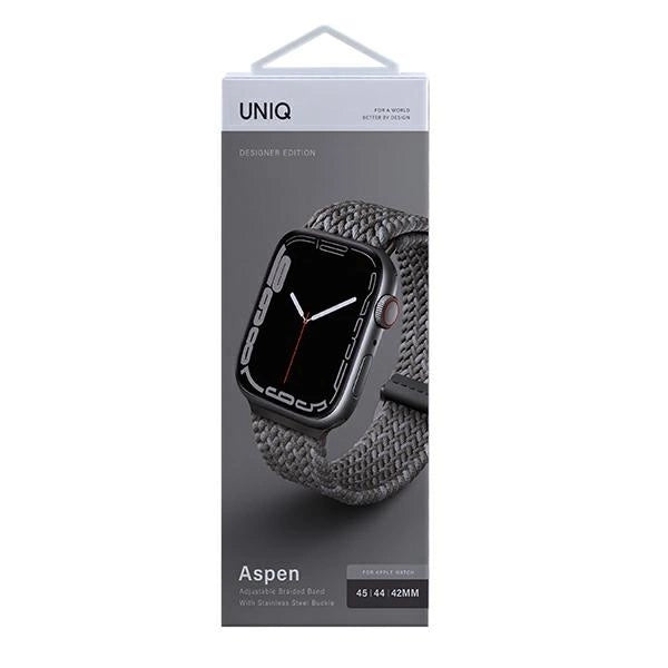 Uniq Aspen Braided Strap for Apple Watch 1/2/3/4/5/6/7/8/SE/SE2 44/42/45mm - Gray_3