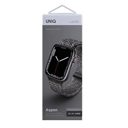 Uniq Aspen Braided Strap for Apple Watch 1/2/3/4/5/6/7/8/SE/SE2 44/42/45mm - Gray_3