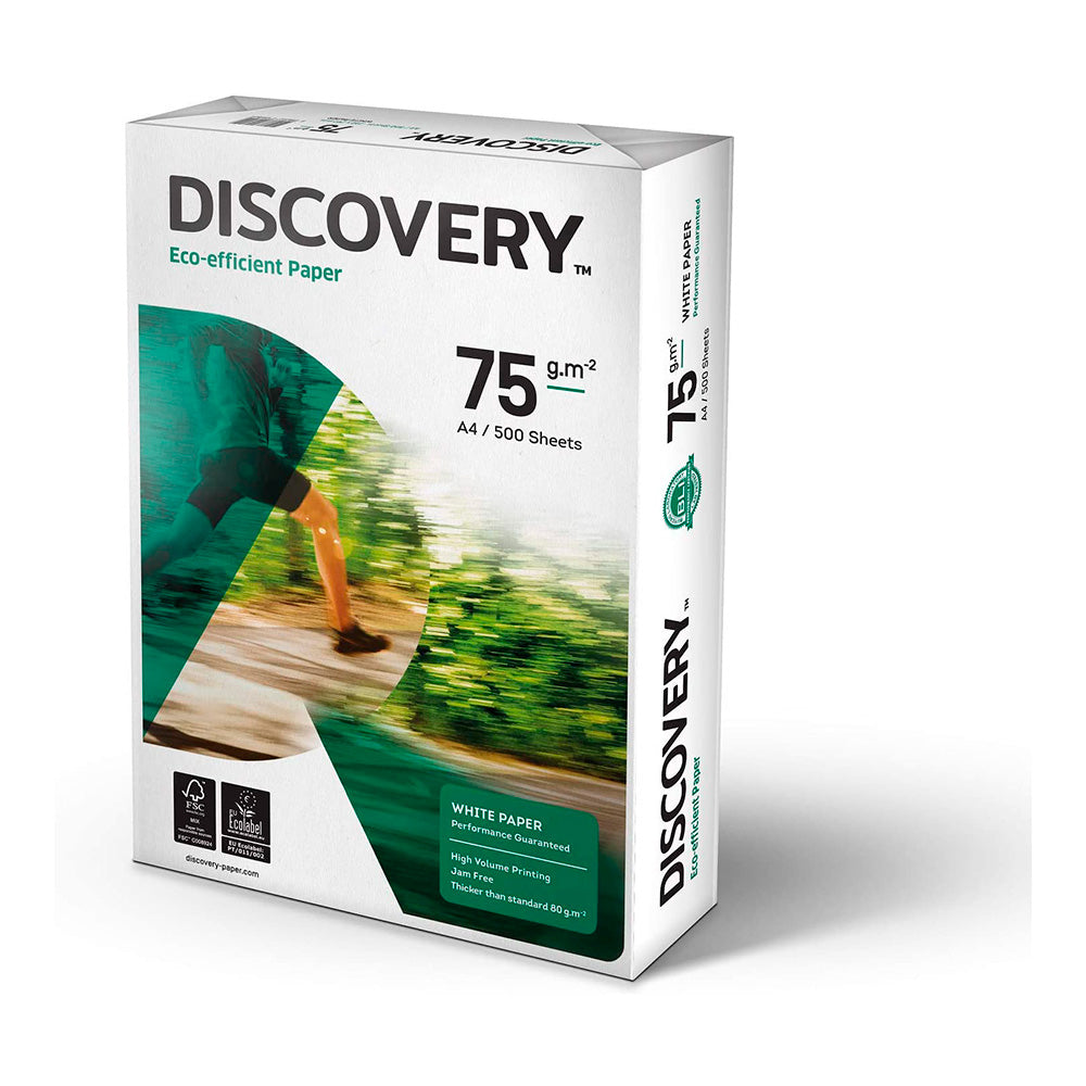 Pack com 500 folhas de papel multifunÃ§Ãµes discovery dina4 75g_0