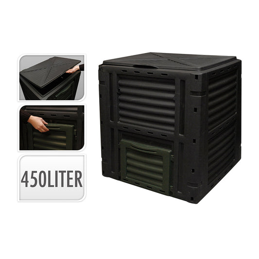 Caixa de compostagem 450 l cor preta 80x80x81cm progarden_0