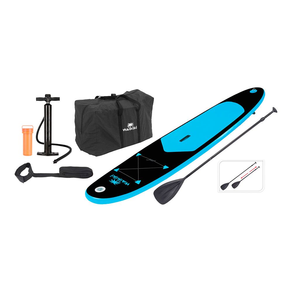Prancha de paddle surf waikiki azul e preto inflÃ¡vel, 281 x 71 x 10 cm_0