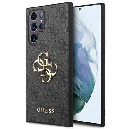 Guess GUHCS22L4GMGGR S908 S22 Ultra szary/grey hardcase 4G Big Metal Logo_0