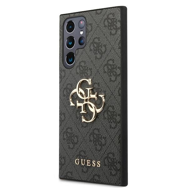 Guess GUHCS22L4GMGGR S908 S22 Ultra szary/grey hardcase 4G Big Metal Logo_1