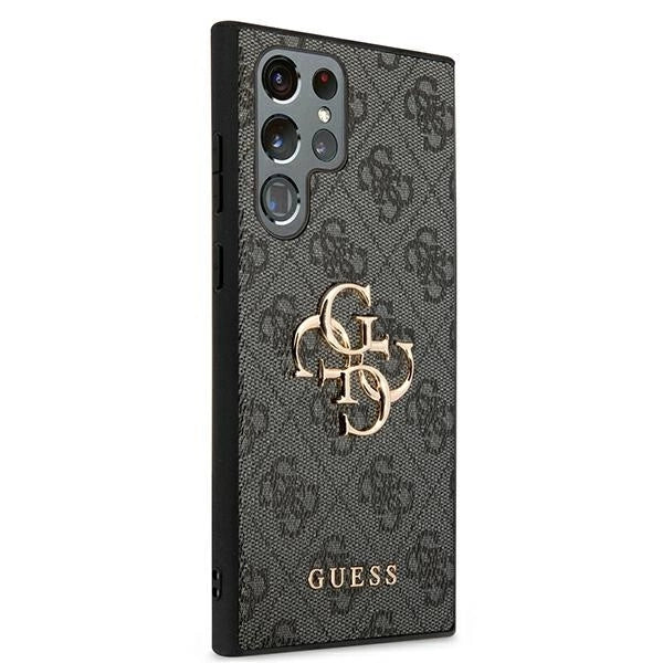 Guess GUHCS22L4GMGGR S908 S22 Ultra szary/grey hardcase 4G Big Metal Logo_3