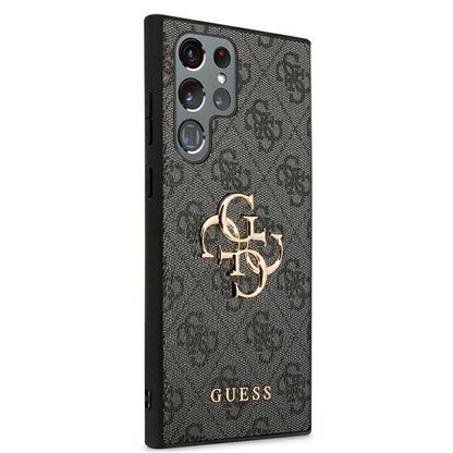 Guess GUHCS22L4GMGGR S908 S22 Ultra szary/grey hardcase 4G Big Metal Logo_3