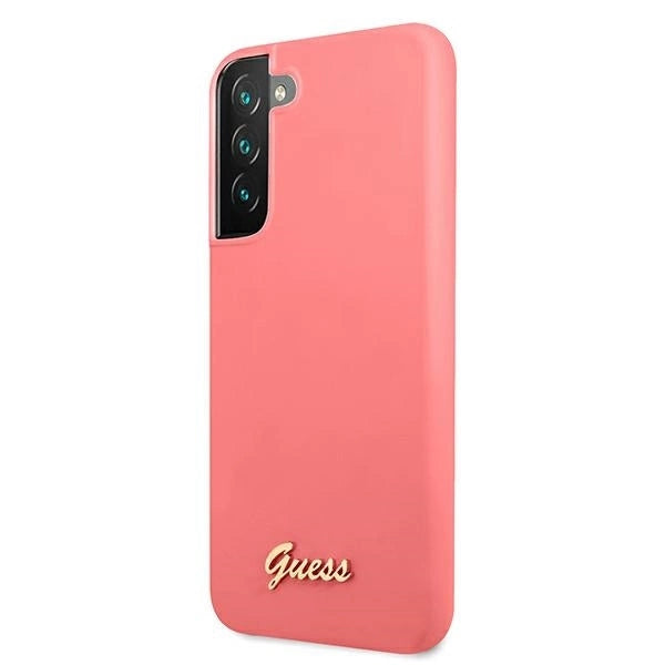 Guess GUHCS22MLSLMGFU S22+ S906 fuchsia/fuchsia hardcase Silicone Script Metal Logo_1