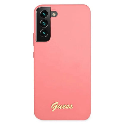 Guess GUHCS22MLSLMGFU S22+ S906 fuchsia/fuchsia hardcase Silicone Script Metal Logo_2