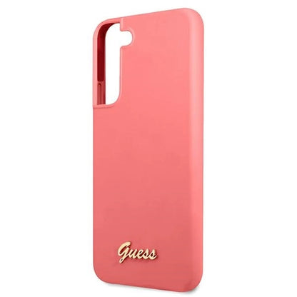 Guess GUHCS22MLSLMGFU S22+ S906 fuchsia/fuchsia hardcase Silicone Script Metal Logo_5