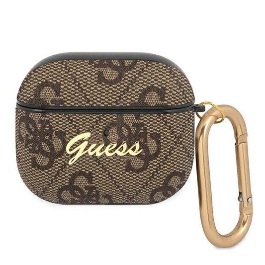 Guess GUA34GSMW AirPods 3 cover brązowy/brown 4G Script Metal Collection_0