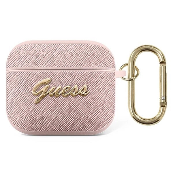 Guess GUA3SASMP AirPods 3 cover pink/pink Saffiano Script Metal Collection_0
