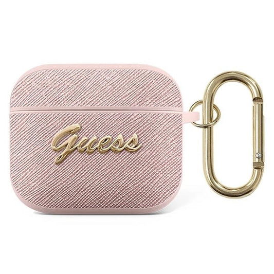 Guess GUA3SASMP AirPods 3 cover pink/pink Saffiano Script Metal Collection_0