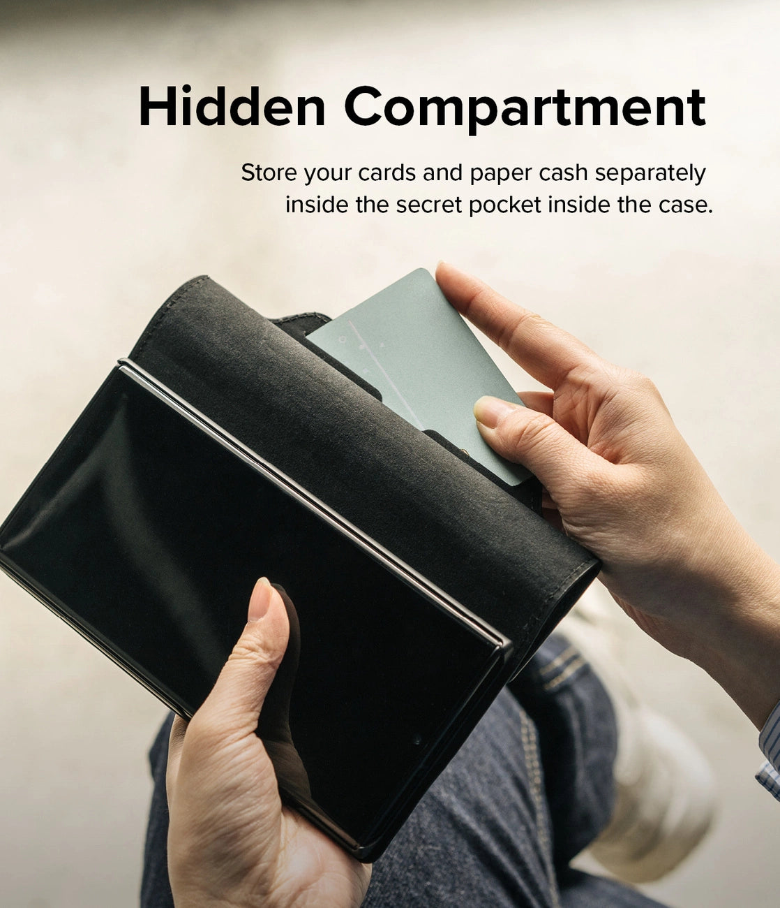 Ringke Folio Signature Flip Leather Case for Samsung Galaxy S22 + (S22 Plus) Black (FSS118R262)_9