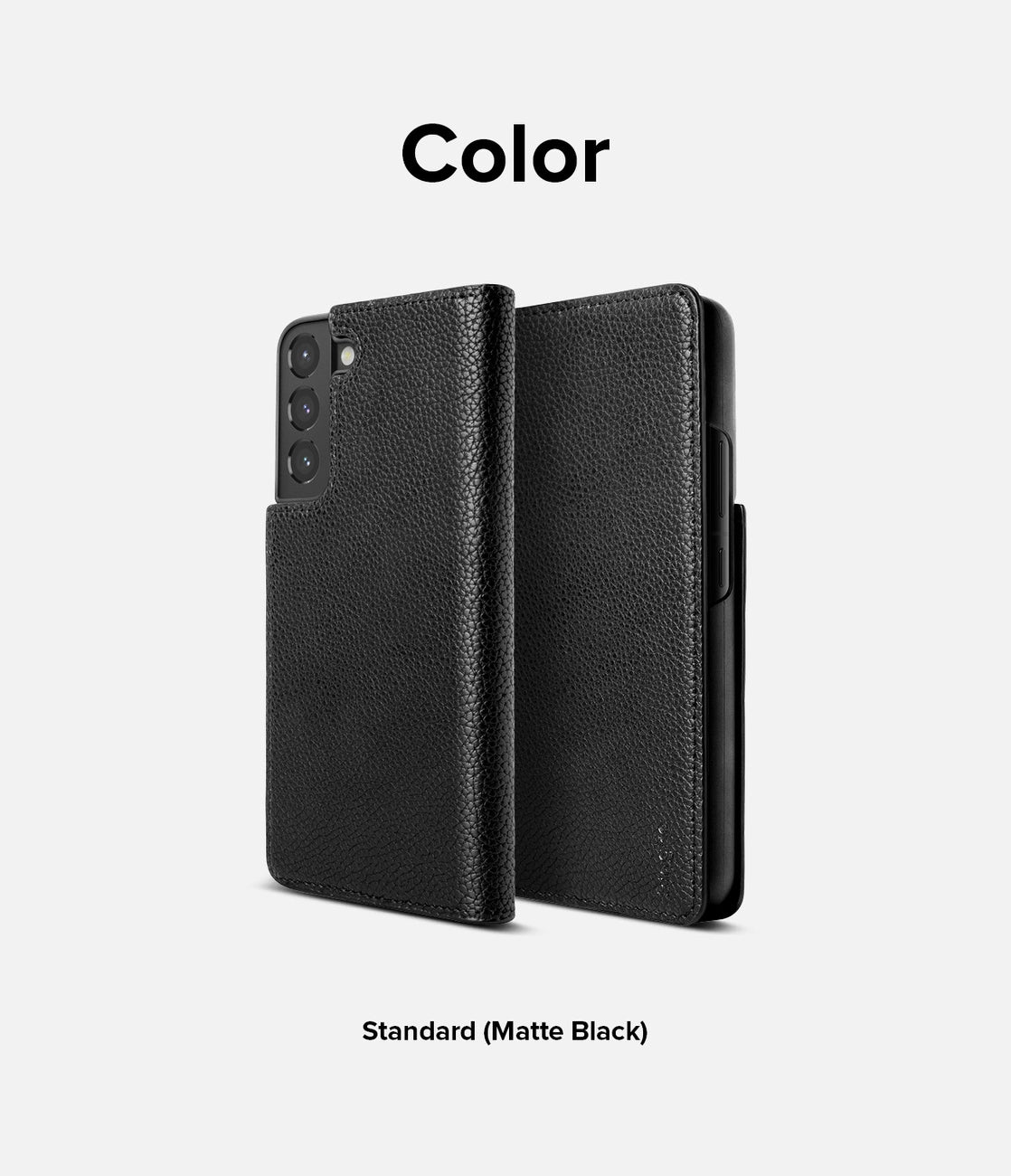 Ringke Folio Signature Flip Leather Case for Samsung Galaxy S22 + (S22 Plus) Black (FSS118R262)_5