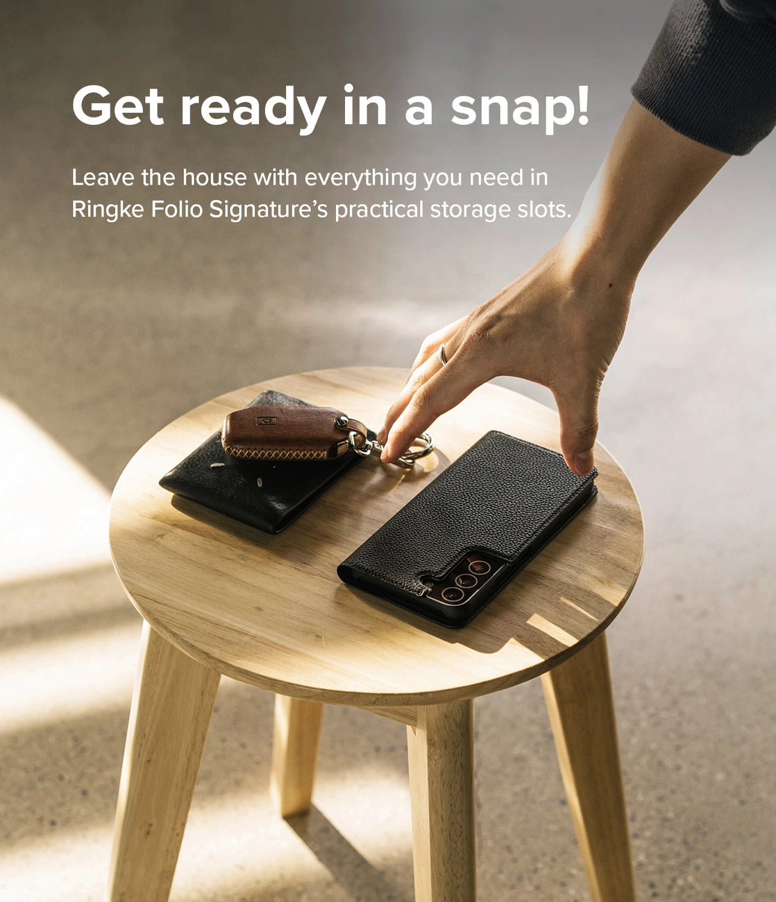 Ringke Folio Signature Flip Leather Case for Samsung Galaxy S22 + (S22 Plus) Black (FSS118R262)_7
