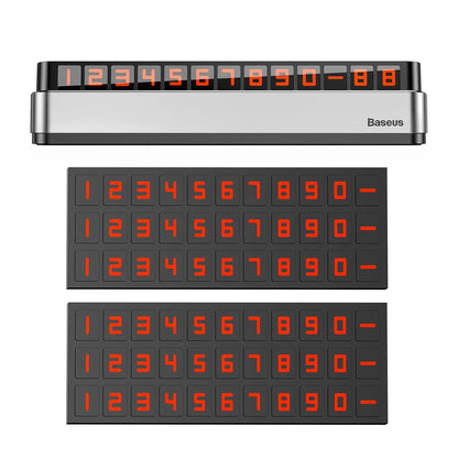 Baseus Moonlight Box Series silver parking number plate with telephone number_7