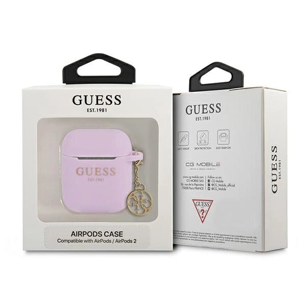 Guess GUA2LSC4EU AirPods 1/2 cover purple/purple Silicone Charm 4G Collection_2