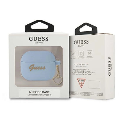 Guess GUA3LSCHSB AirPods 3 cover blue/blue Silicone Charm Heart Collection_2